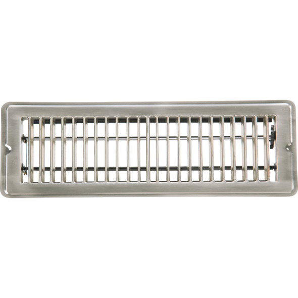 Home Impressions 2-1/4 In. x 12 In. Satin Nickel Steel Floor Register Home Impressions 2-1/4 In. x 12 In. Satin Nickel Steel Floor Register