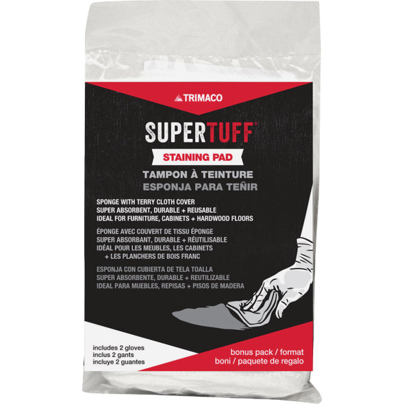 Trimaco SuperTuff 4 In. x 5 In Staining Pad with Free Gloves 10101
