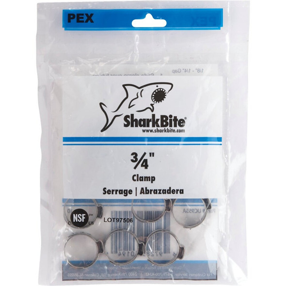 SharkBite 3-4 In. Stainless Steel PEX Cinch Clamps (10-Pack) UC955A 451674