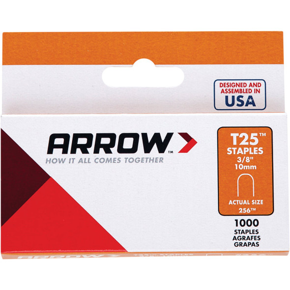 Arrow T25 Round Crown Cable Staple, 3/8 In. (1100-Pack) 256 Pack of 5