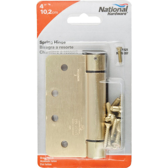 National Hardware 4 In. 1-4 In. Radius Brass Spring Door Hinge N185-207 201110