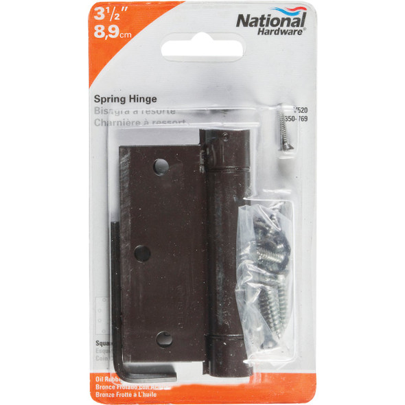 National Hardware 3-1-2 In. Square Oil Rubbed Bronze Spring Door Hinge N350-769 201133