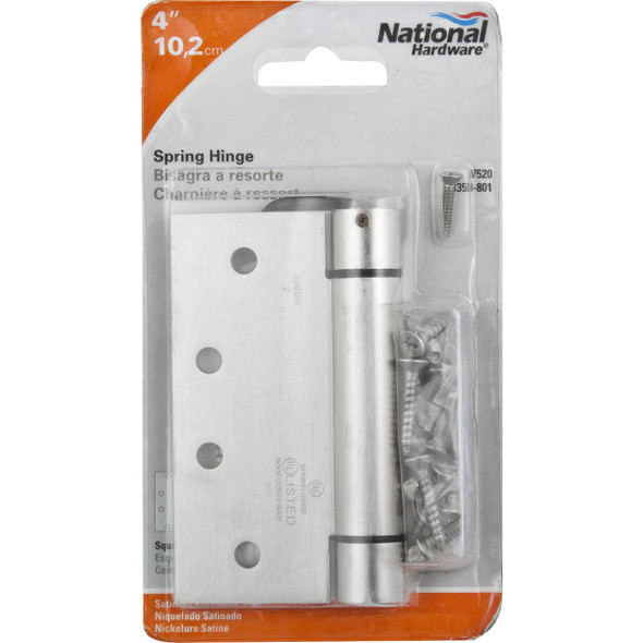 National Hardware 4 In. Satin Nickel Square Spring Door Hinge National Hardware 4 In. Satin Nickel Square Spring Door Hinge