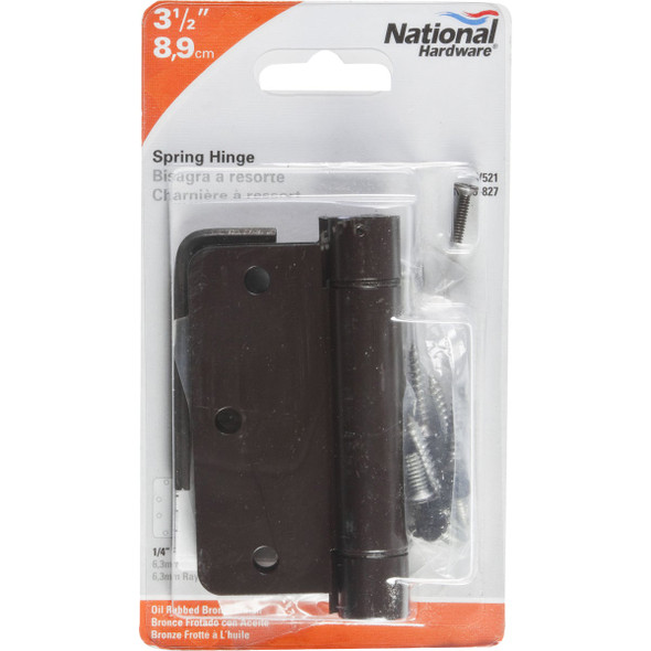 National Hardware 3-1-2 In. Oil Rubbed Bronze 1-4 In. Radius Spring Door Hinge N350-827 201156