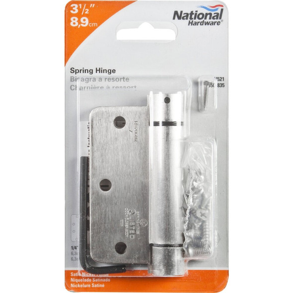 National Hardware 3-1-2 In. Satin Nickel 1-4 In. Radius Spring Door Hinge N350-835 201163
