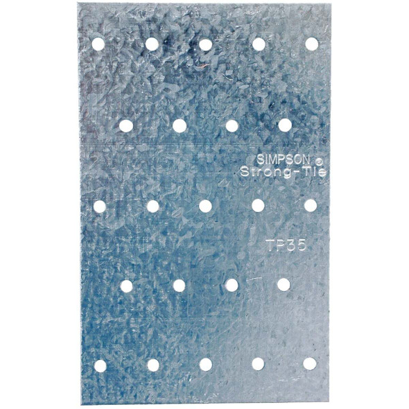 Simpson Strong-Tie 3-1/8 In. W x 5 In. L 20 ga Galvanized Steel Tie Plate TP35