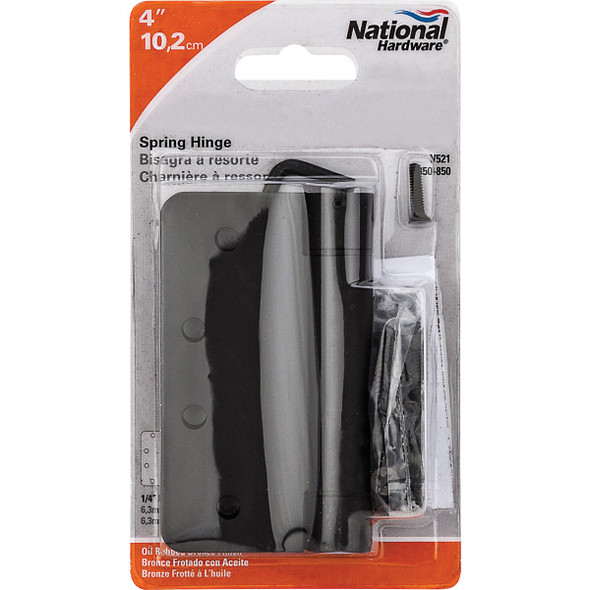National Hardware 4 In. Oil Rubbed Bronze 1-4 In. Radius Spring Door Hinge N350-850 201172