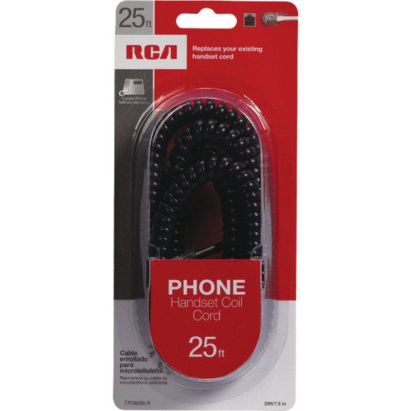 RCA 25 Ft. Black Phone Cord TP282BLR