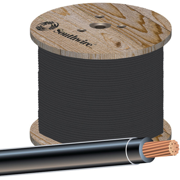 Southwire 500 Ft. 4 AWG Stranded Black THHN Electrical Wire 20499001