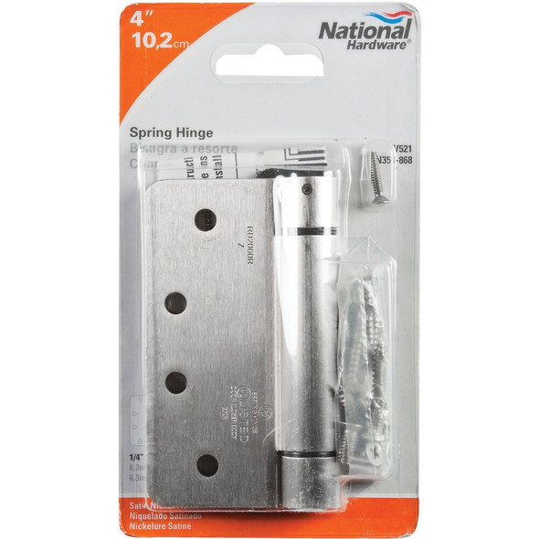 National Hardware 4 In. Satin Nickel 1-4 In. Radius Spring Door Hinge N350-868 201179
