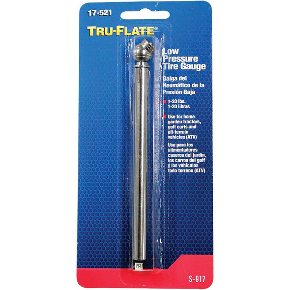 Tru-Flate 1-20 psi Chrome-Plated Tire Gauge 17-521 579886