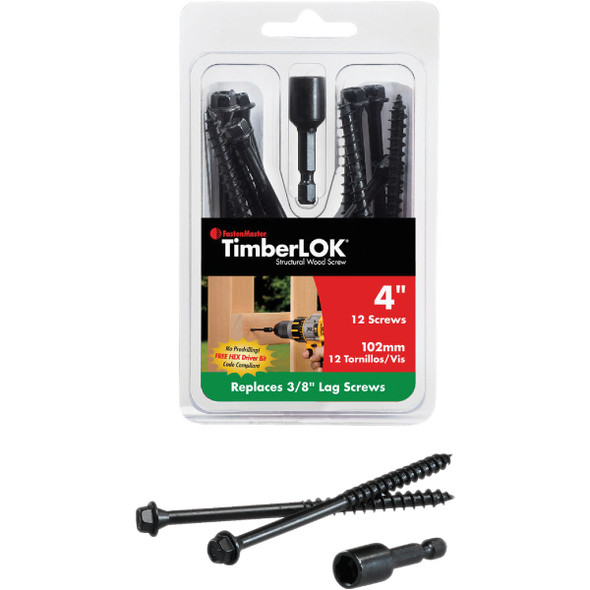 Fastenmaster Timberlok 4 In. Countersunk Hex Washer Structure Screw (12 Ct.) Fastenmaster Timberlok 4 In. Countersunk Hex Washer Structure Screw (12 Ct.)