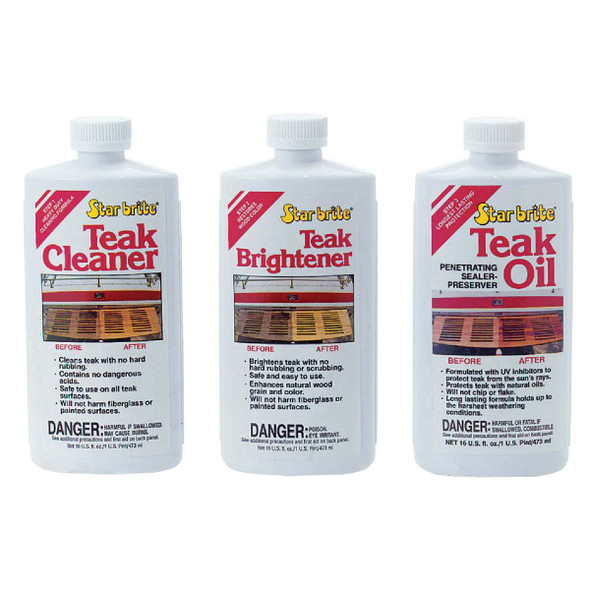 Star brite Teak Cleaner Care Kit, 16 Oz. (3-Pack) 81216