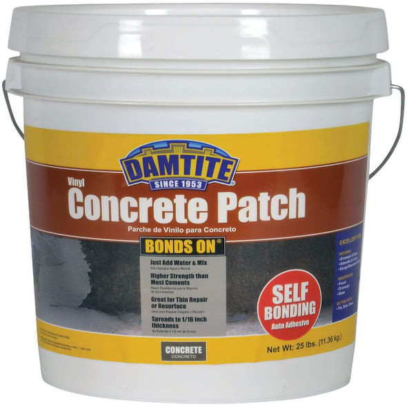 Damtite BondsOn 25 Lb. Gray Ready-to-Use Vinyl Concrete Patch 04025