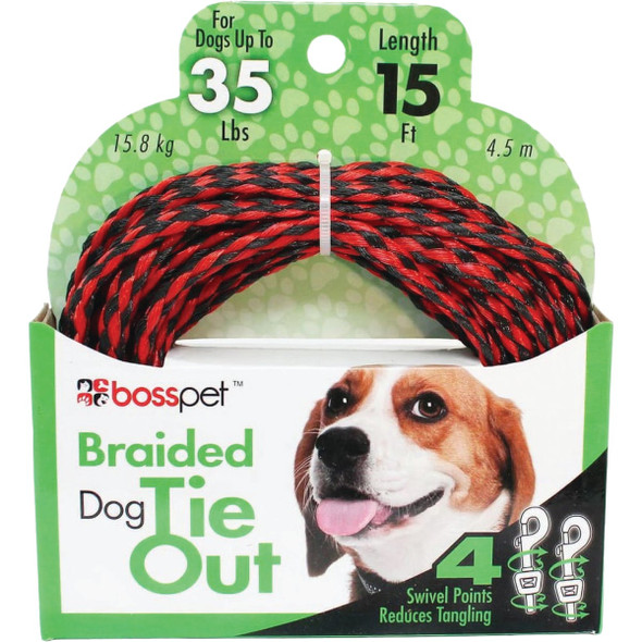 Boss Pet Guardian Gear Medium Dog Poly Rope Dog Tie-Out, 15 Ft. Q241500099 810572
