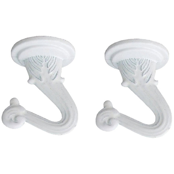 Westinghouse 1-1/2 In. White Steel Swag Hook (2-Pack) 70770