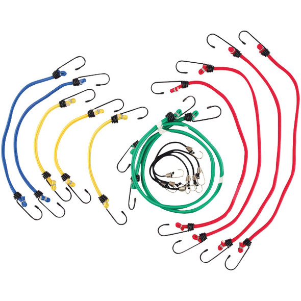 Erickson Vinyl Coated Wire Bungee Cord Set (15-Piece) 06620