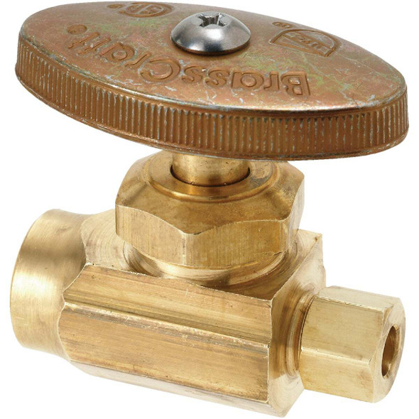 BrassCraft 1/2 In. Sweat x 3/8 In. OD Brass Straight Valve R14X R1