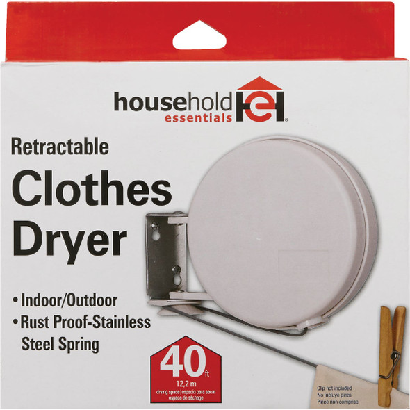 Household Essentials Sunline 40 Ft. 75 to 100 Lb. Capacity Plastic Retractable Clothesline Household Essentials Sunline 40 Ft. 75 to 100 Lb. Capacity Plastic Retractable Clothesline
