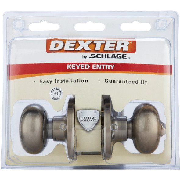 Dexter Satin Nickel Entry Door Knob  J54VSTR619 237264