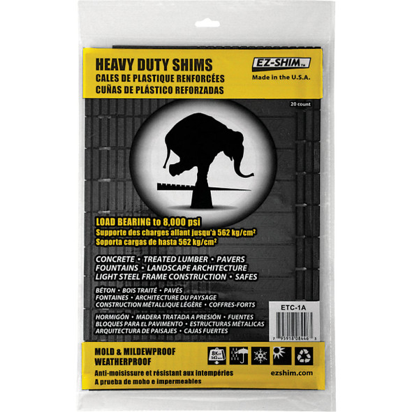 EZ-Shim 8 In. L Plastic Heavy-Duty Shim (20-Count) ETC 1