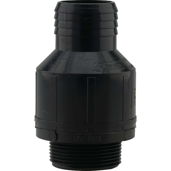 PLUMBEEZE 1-1/2 In. ABS Thermoplastic Full-Flow Sump Pump Check Valve