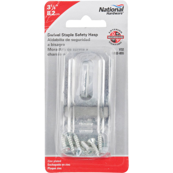 National Hardware 3-1-4 In. Zinc Swivel Safety Hasp N102-855 210364