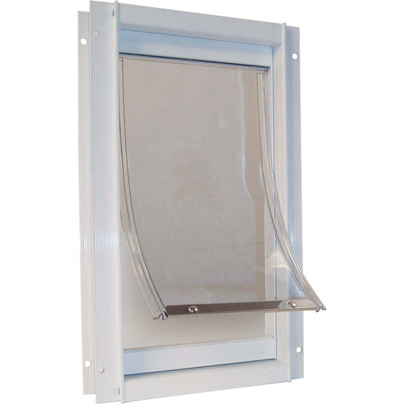 Ideal Pet 7 In. x 11-1/4 In. Medium Plastic White Pet Door PDM