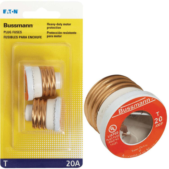 Bussmann 20A T Time-Delay Plug Fuse (2-Pack) BP/T-20