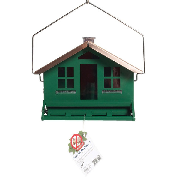Perky-Pet Squirrel-Be-Gone Green Metal 12 Lb. Capacity Bird Feeder 339 703117