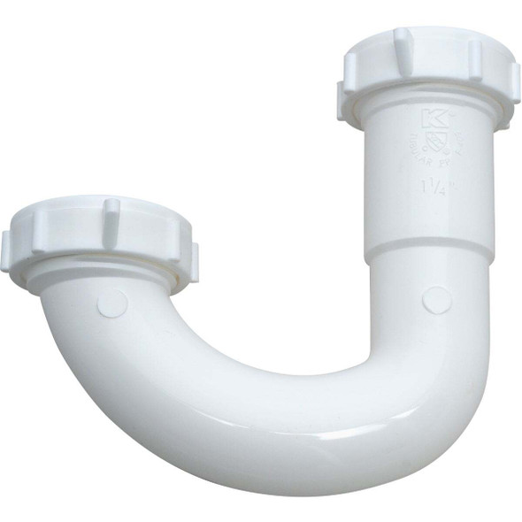 Keeney 1-1/4" White Plastic J-Bend, Heavy Duty Washer 10200WK