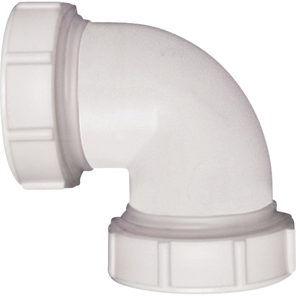 Keeney 1-1/2 In. White Polypropylene 90 Degree Elbow Coupling 47WK