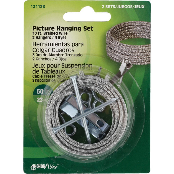 Hillman Anchor Wire Picture Mirror Cord Set 121128 Pack of 10 227123