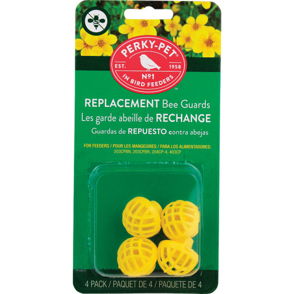 Perky-Pet Yellow Plastic Hummingbird Feeder Replacement Bee Guard (4-Pack) 205Y 700561