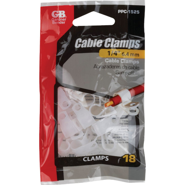 Gardner Bender 1-4 In. Plastic -60 to 340 Deg F Cable Clamp (18-Pack) PPC-1525 515434