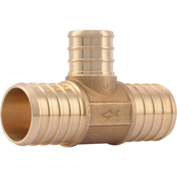 SharkBite 1 In. x 1 In. x 3/4 In. Barb Reducing Brass PEX Tee UC416LFA