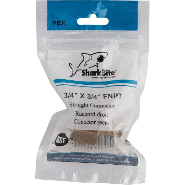 SharkBite 1-2 In. x 1-2 In. x 3-4 In. Barb Reducing Brass PEX Tee UC408LFA 466700
