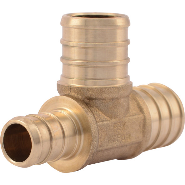 SharkBite 3/4 In. x 1/2 In. x 3/4 In. Barb Reducing Brass PEX Tee UC444LFA