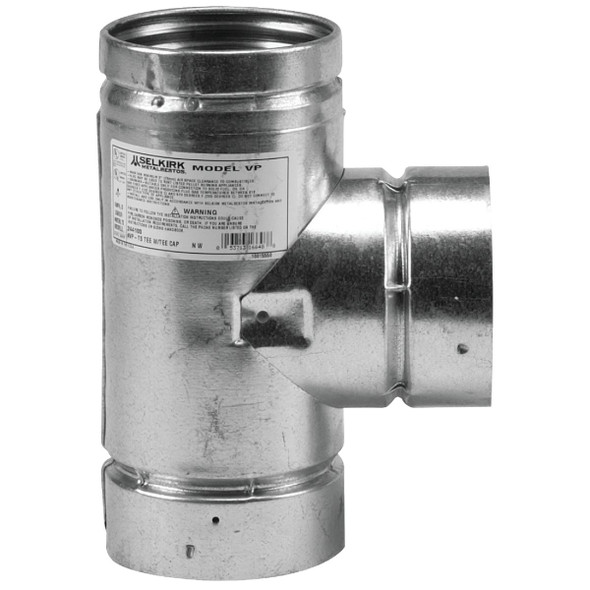 SELKIRK VP Pellet Pipe Type L Insulated Stove Pipe Tee & Cap 243100 SELKIRK VP Pellet Pipe Type L Insulated Stove Pipe Tee & Cap 243100