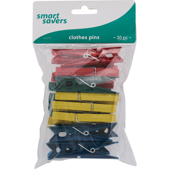 Smart Savers Spring Poly Clothespins (20-Pack) 606491 Pack of 12