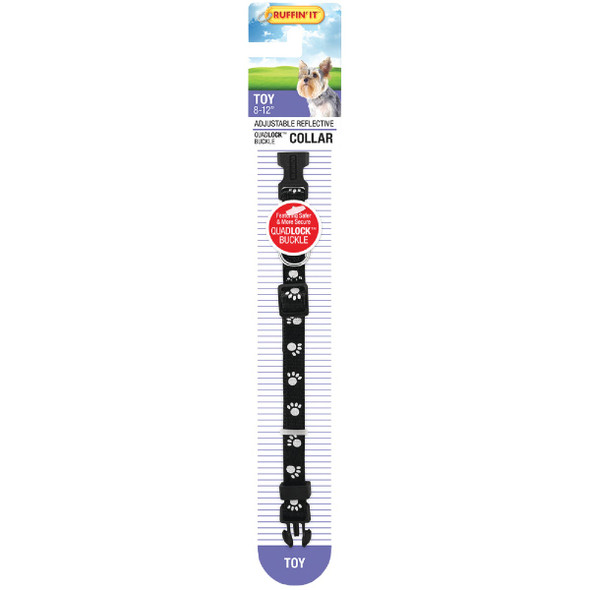 Lupine 3/4 In. Reflective Blue Paws Adjustable Dog Collar