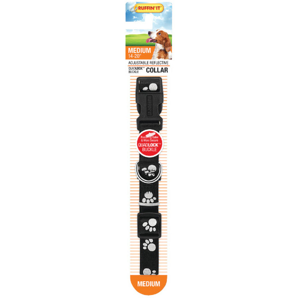 Lupine 3/4 In. Reflective Blue Paws Adjustable Dog Collar