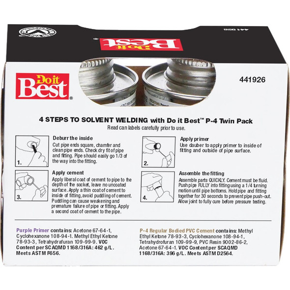 Do it Best 4 Oz. Regular Bodied Purple PVC Cement 19532 441926