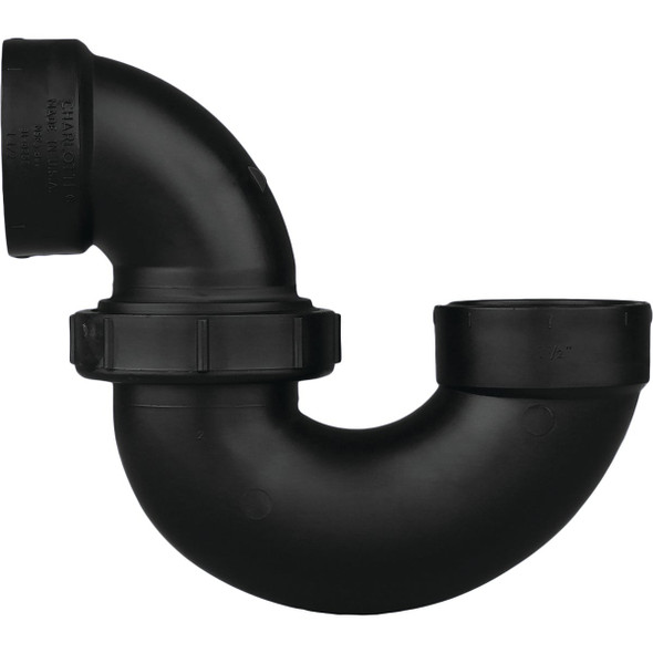 Charlotte Pipe 2 In. Black ABS P-Trap with Union ABS 00708P 0800HA Charlotte Pipe 2 In. Black ABS P-Trap with Union ABS 00708P 0800HA