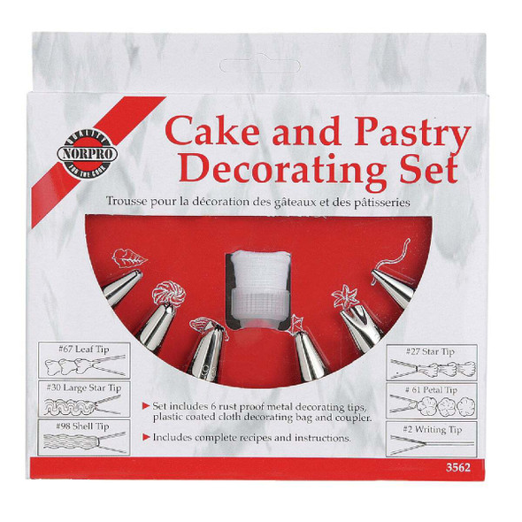Norpro Pastry Bag Decorating Kit (6 Tips) 3562