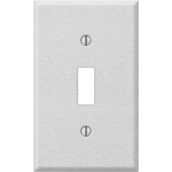 Amerelle PRO 1-Gang Stamped Steel Toggle Switch Wall Plate, White Wrinkle C982TW