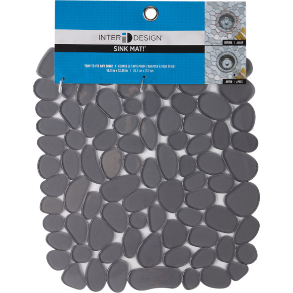 iDesign Pebblz 10.5 In. x 12.25 In. Graphite Sink Mat 60063 602056