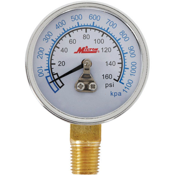 Milton 1/4 In. NPT Bottom Mount Pressure Gauge 1194 Milton 1/4 In. NPT Bottom Mount Pressure Gauge 1194