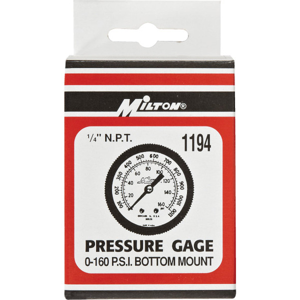 Milton 1-4 In. NPT Bottom Mount Pressure Gauge 1194 583167