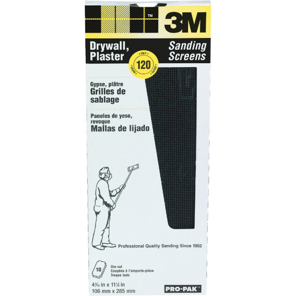 3M ProPak 4-3/16 In. x 11-1/4 In. Drywall Sanding Screens, 120 Grit (10-Pack)